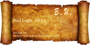 Ballogh Ulla névjegykártya